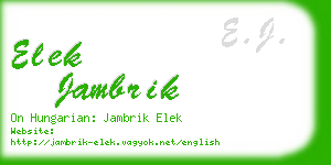 elek jambrik business card